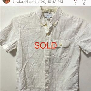 Old navy white button up boys shirt